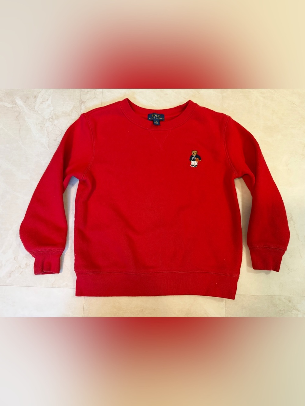 Polo Ralph Lauren Polo Bear USA Basketball Crewneck Sweatshirt Kids Size 6